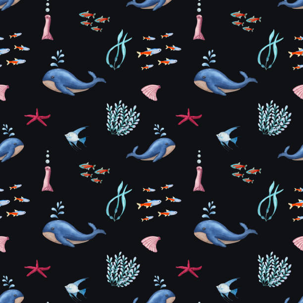230+ Ocean Fish Black Background Illustrations, Royalty-Free Vector ...