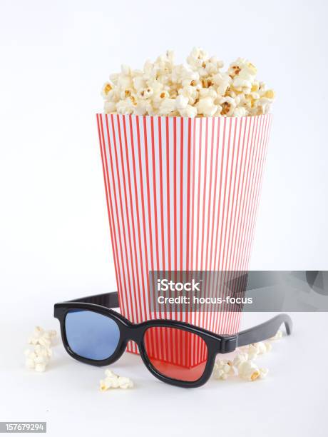 3 D Film - Fotografie stock e altre immagini di Bicchiere di carta - Bicchiere di carta, Cinema, Pop corn