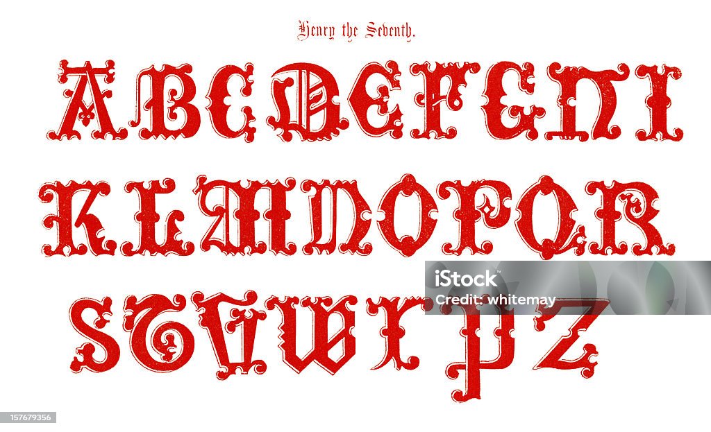 Decorativa iniciais do reinado de Henrique VII - Ilustração de Texto royalty-free