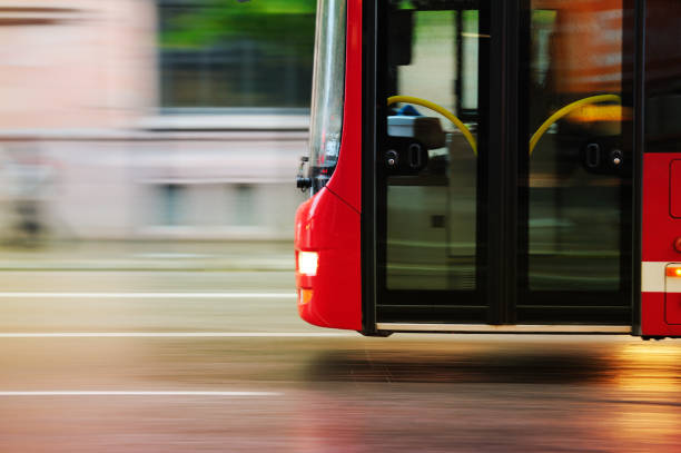 istock Flying bus in the city traffic, rush hour 157679593