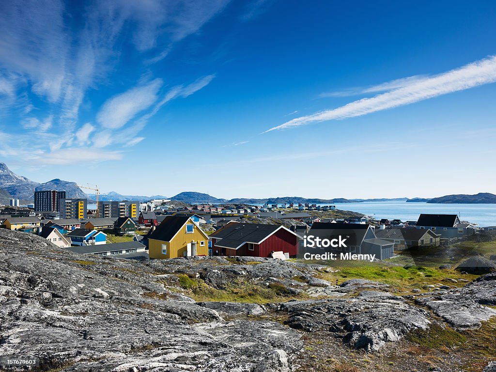 ヌーク（ゴッドホーブ)グリーンランド首都夏 - 北極のロイヤリティフリーストックフォト