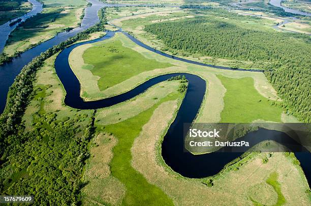 Luftbild Von Einer Grünen Landschaft Stockfoto und mehr Bilder von Fluss - Fluss, Polen, Ansicht aus erhöhter Perspektive