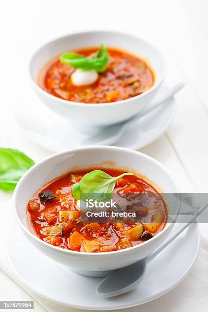 Minestrone Soup Stock Photo - Download Image Now - Appetizer, Backgrounds, Basil