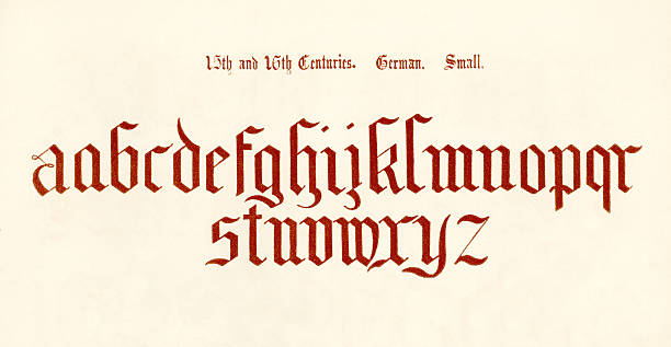15. - 16. jahrhundert deutschen kleinbuchstaben - 16th century style stock-grafiken, -clipart, -cartoons und -symbole