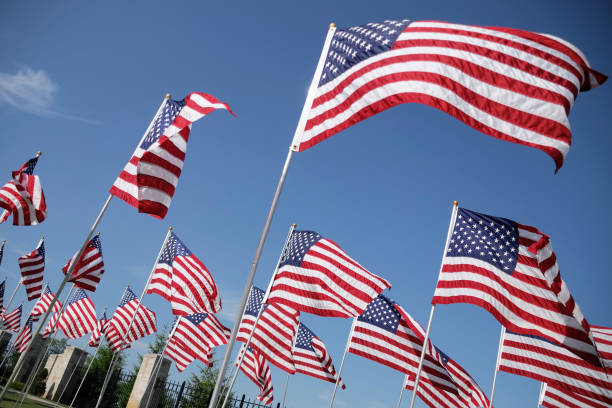 istock American Flags on Memorial Day  at a Cemetery 157680224
