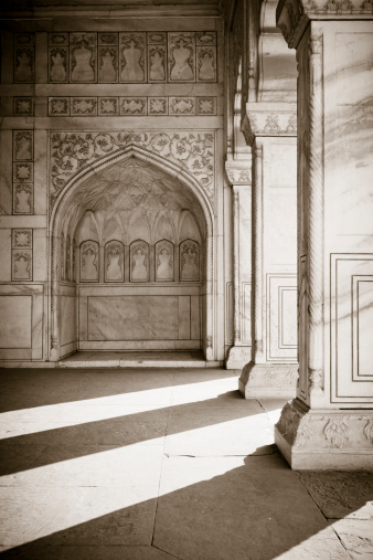 part of India architecture - Red Fort Agra (toned in sepia)