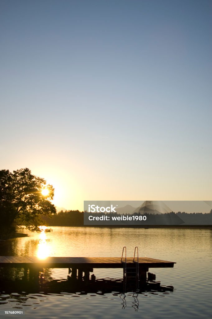 Sonnenuntergang in "Bannwaldsee" Deutschland - Lizenzfrei Abenddämmerung Stock-Foto