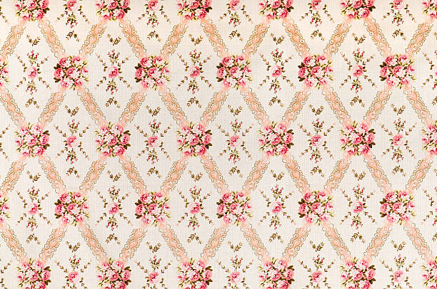 istock Pink Meadow Medium Antique Floral Fabric 157681040