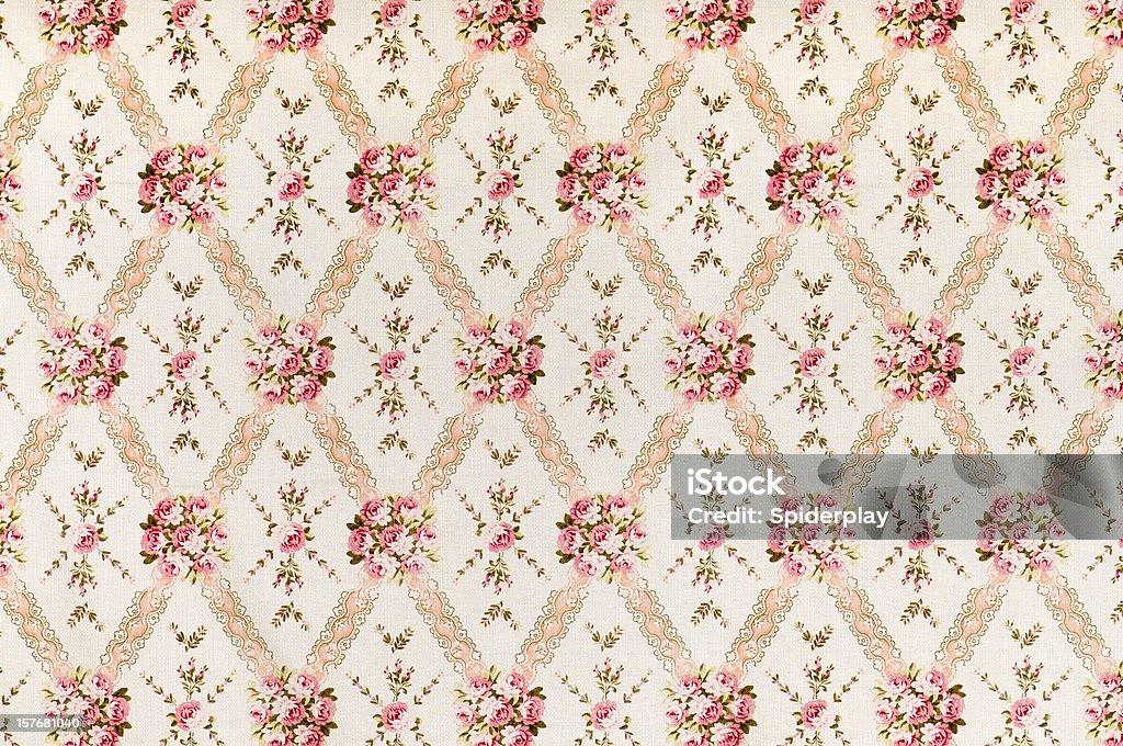 Розовый луг среднего старинные цветочные ткань - Стоковые фото Обои роялти-фри