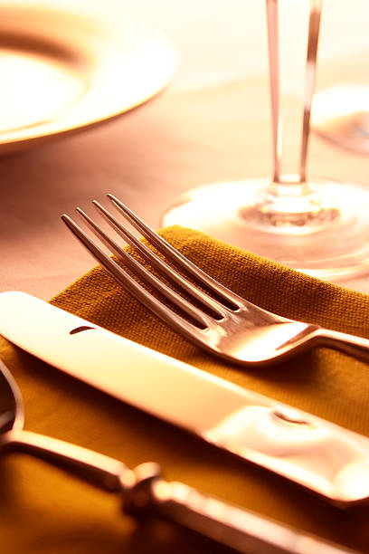 istock Elegant dinner table setting with shallow depth of field 157681055
