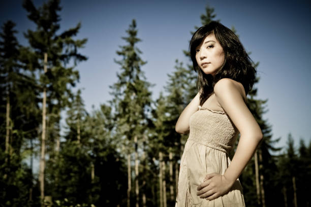 Beautiful young woman enjoying the French countryside in Paris.