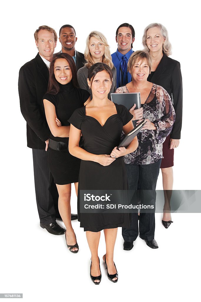 Feliz grupo de profissionais adultos pleno corpo, isolado a branco - Royalty-free Relação Profissional Foto de stock