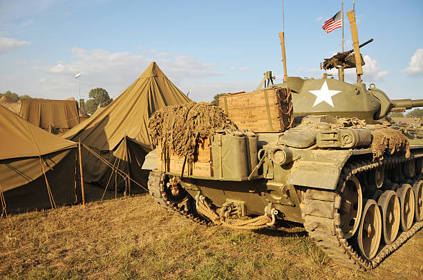 istock WWII U.S. Chaffee Tank and Military Camp 157681298