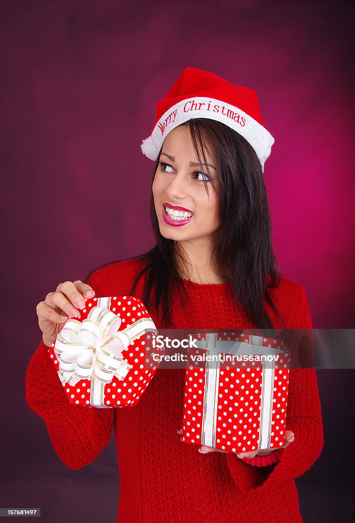 若い女性のクリスマスドレス - 1人のロイヤリティフリーストックフォト