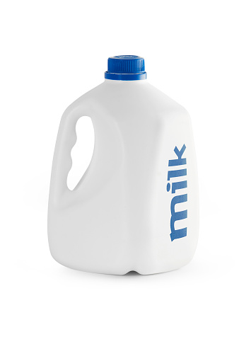Milk bottle isolated with clipping path.