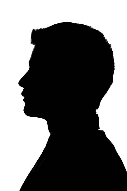 anonimowe profil-młody człowiek sylwetka - fine art portrait men profile portrait zdjęcia i obrazy z banku zdjęć