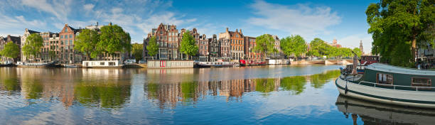 istock Amsterdam tranquil canal scene, Holland 157681943