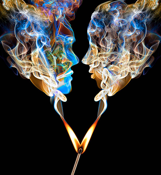 perfect match up in smoke (expressão inglesa - fire match women flame imagens e fotografias de stock