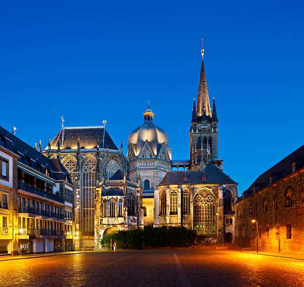 Aachen Cathedral At Night  aachen photos stock pictures, royalty-free photos & images