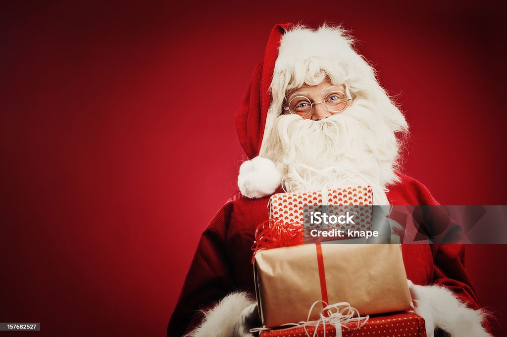 Feliz Pai Natal isolado no vermelho - Royalty-free Adulto Foto de stock