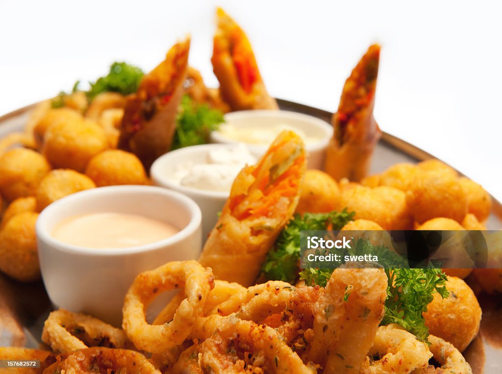 Calamars frits et fromage balles - Photo de Aliment libre de droits
