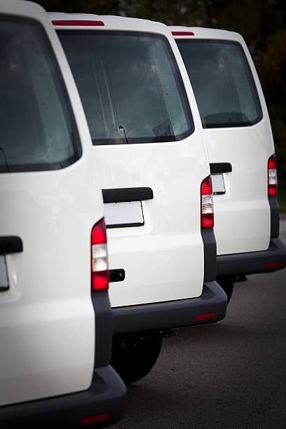 istock white transporters in a row 157682941