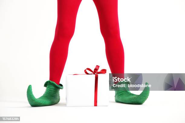 Elf Las Piernas Foto de stock y más banco de imágenes de Elfo - Elfo, Navidad, Calzado