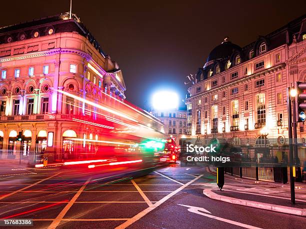Piccadilly Circus London Stock Photo - Download Image Now - West End - London, London - England, Night
