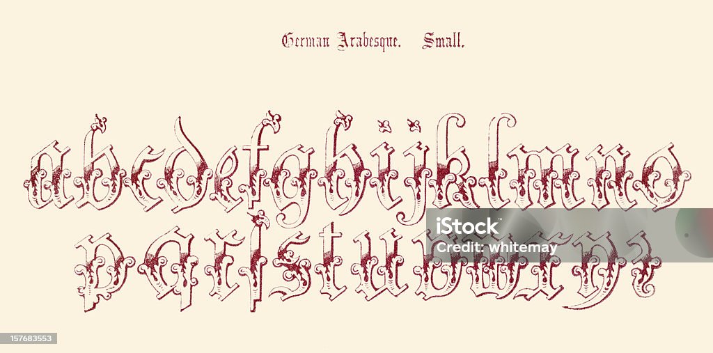 Deutsche Arabesque Kleinbuchstaben - Lizenzfrei Alphabet Stock-Illustration