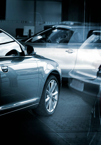 Abstract new cars (through the window) close up of Abstract new cars (through the window) bmw dealership stock pictures, royalty-free photos & images
