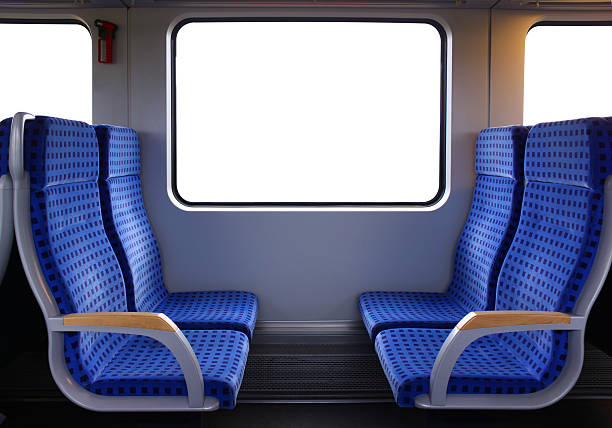 Train seats Seats and window in the train. vehicle seat stock pictures, royalty-free photos & images