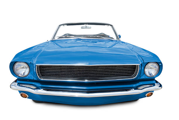 blue mustang cabrio 1966 - chrom fotos stock-fotos und bilder