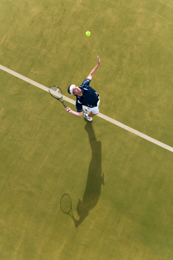 tennis cancah photographed with drone