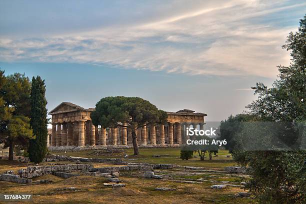 Tempio Di Poseidone Hdr - Fotografie stock e altre immagini di Paestum - Paestum, Tempio, Antica Grecia