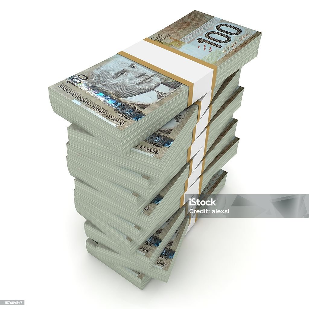 Канадские доллары - Стоковые фото Сложенное стопкой роялти-фри