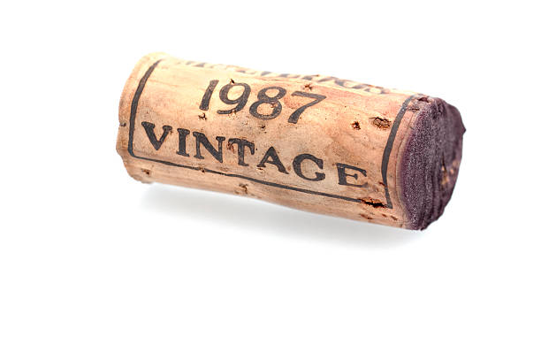 Wine cork from a vintage port stock photo