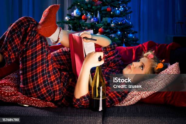 Lonely Christmas Stock Photo - Download Image Now - Women, Christmas, One Woman Only