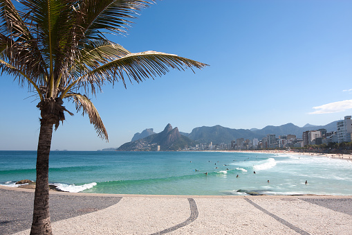 Ipanema Beach as seen from Arpoador. Rio de Janeiro, Brazil.