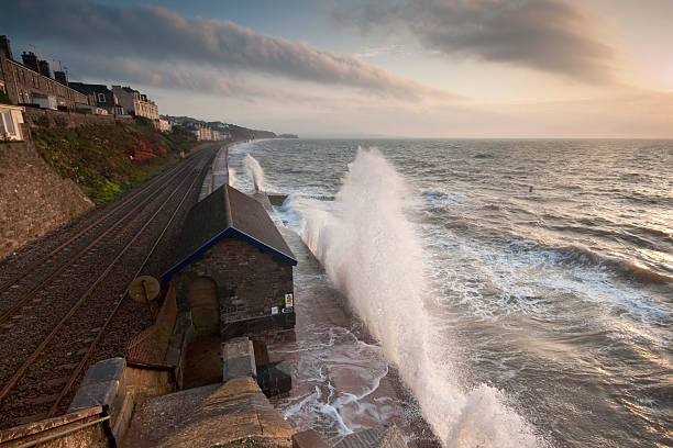 istock Sunrise with stormy conditions at Dawlish 157685100