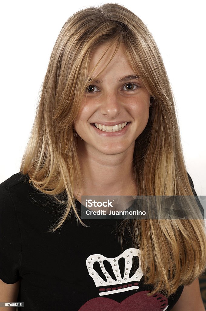 미소 10대 여자아이 - 로열티 프리 증명사진 스톡 사진
