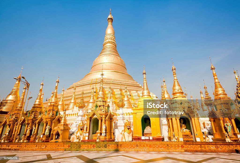 Golden Pagode de Shwedagon, Myanmar - Foto de stock de Pagode de Shwedagon royalty-free