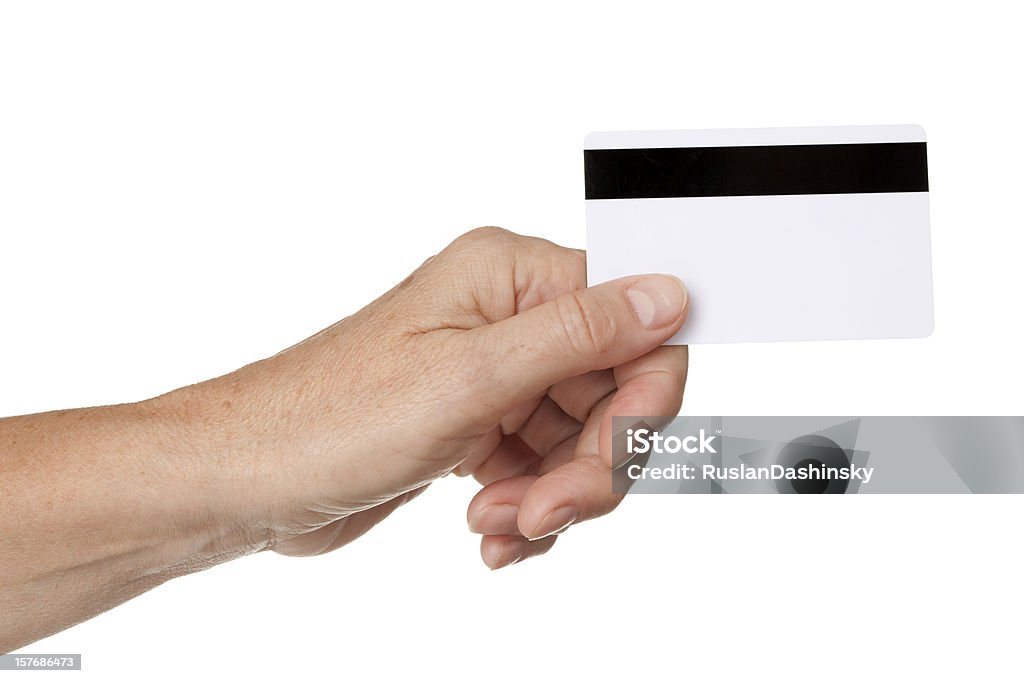 Credit card in hand.  Adult Stock Photo