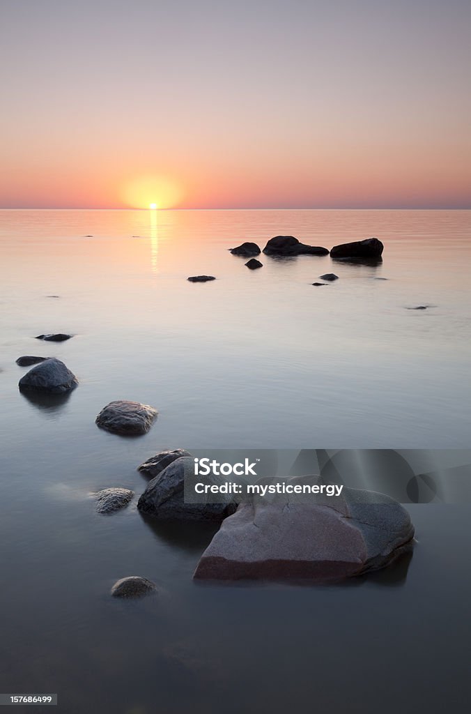 Victoria spiaggia al tramonto Manitoba - Foto stock royalty-free di Acqua