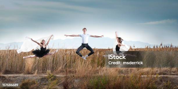 Leaping Dancers Stock Photo - Download Image Now - Ballet, Group Of People, Ballet Dancer