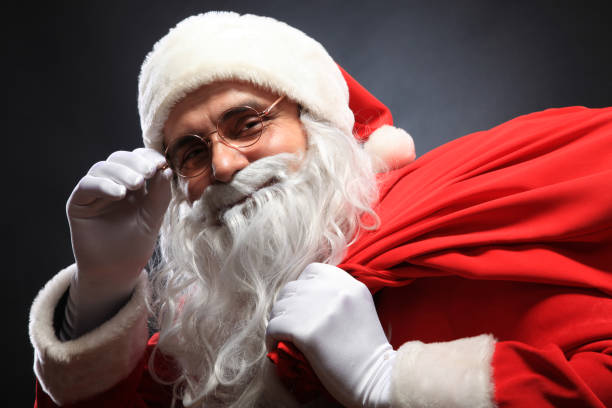 Santa Claus with a sac stock photo