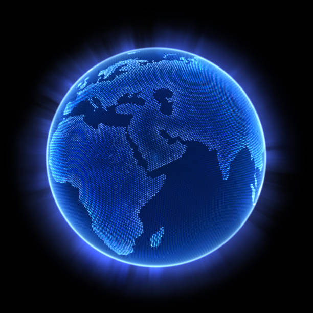 abstract 3d earth, consisting of hexagons