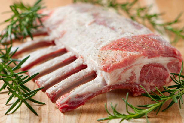 Fresh Rack of Lamb stock photo