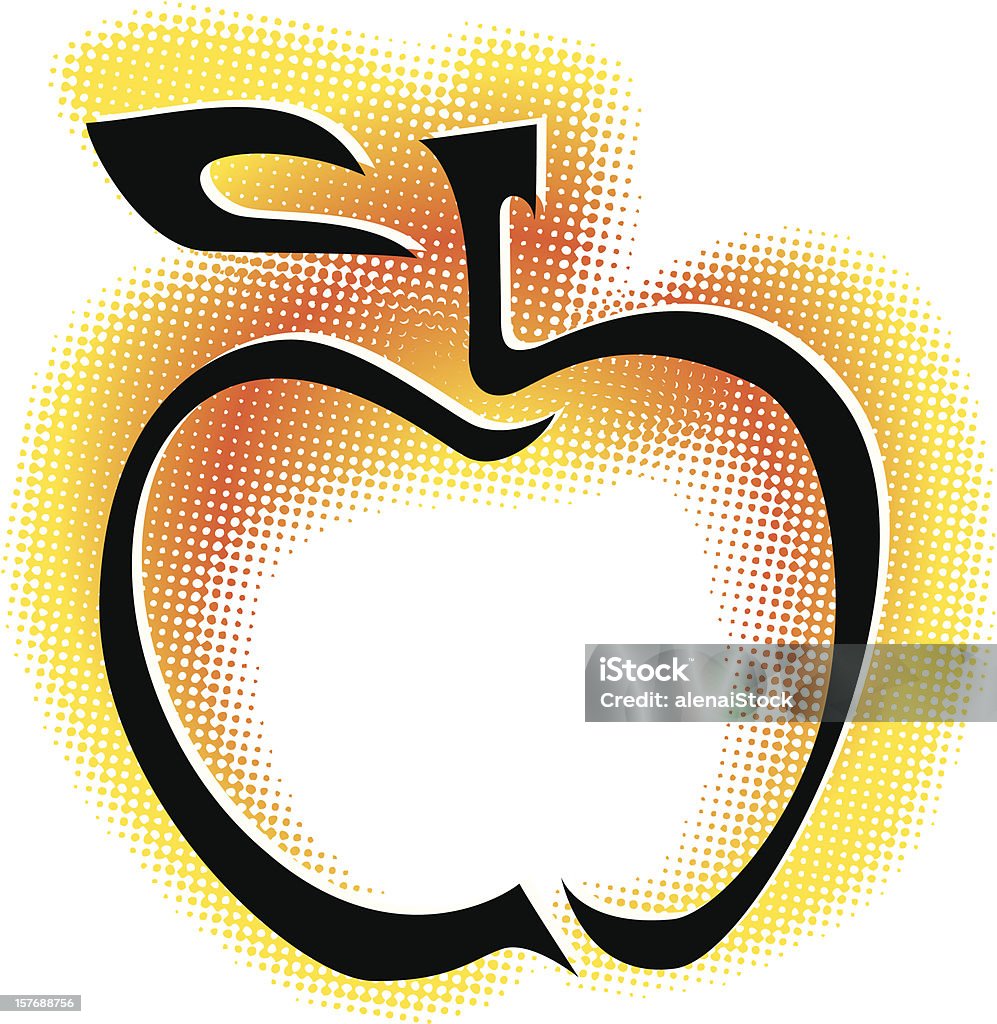 Apple & stylisé icône simple - clipart vectoriel de Aliments et boissons libre de droits