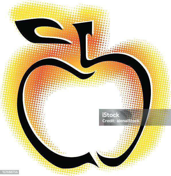 Apple Stylisé Icône Simple Vecteurs libres de droits et plus d'images vectorielles de Aliments et boissons - Aliments et boissons, Couleur verte, Couleur vive