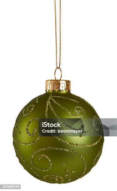 Foto de Bola De Natal Verde e mais fotos de stock de Arame - Arame, Bola de Árvore de Natal, Cetim